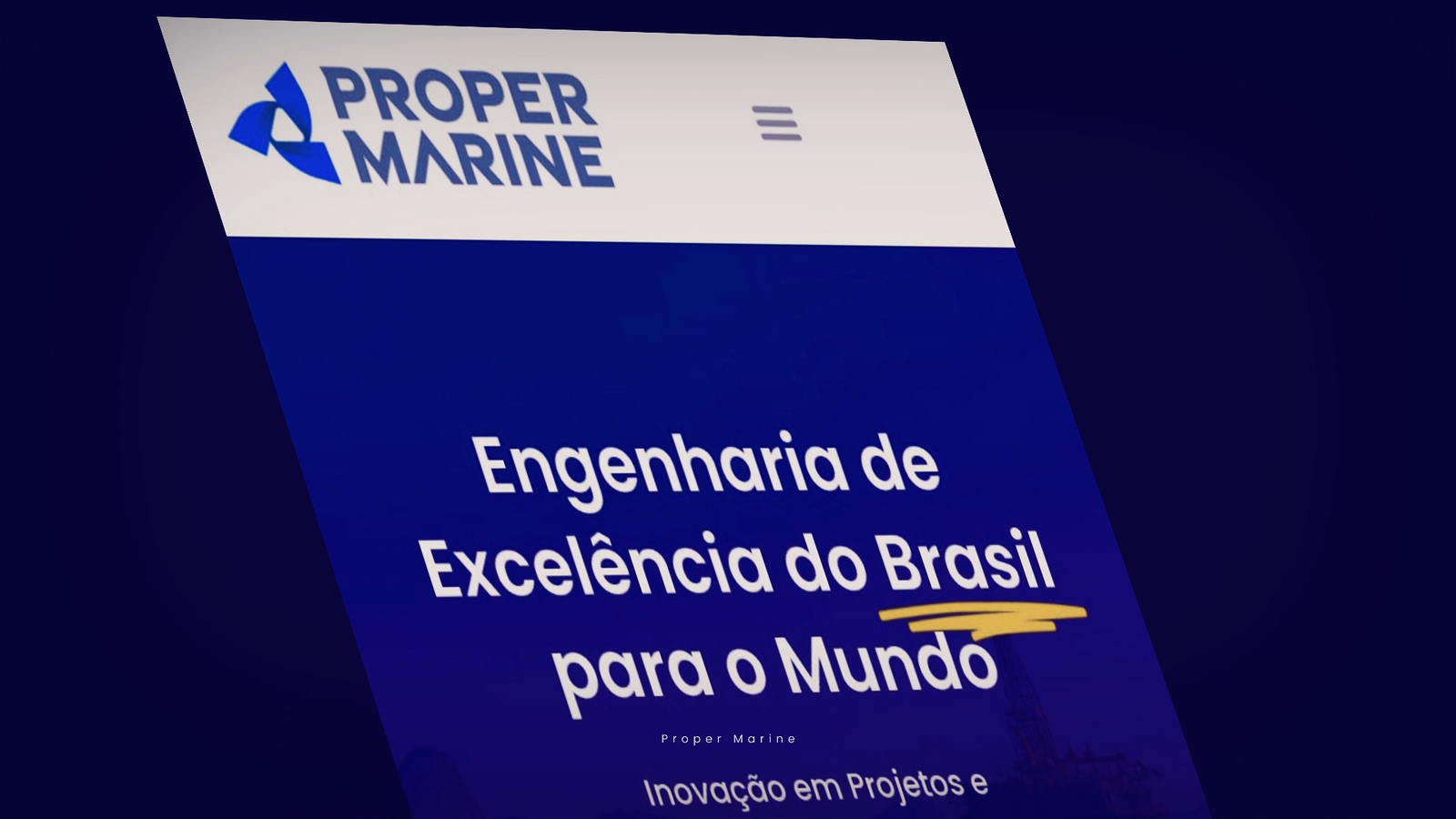 Apresentação do novo site Proper Marine